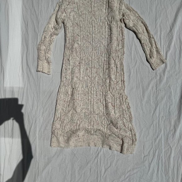 Anthropologie Pilcro Pointelle Duster Cardigan Speckled, Cable Knit - Picture 3 of 5